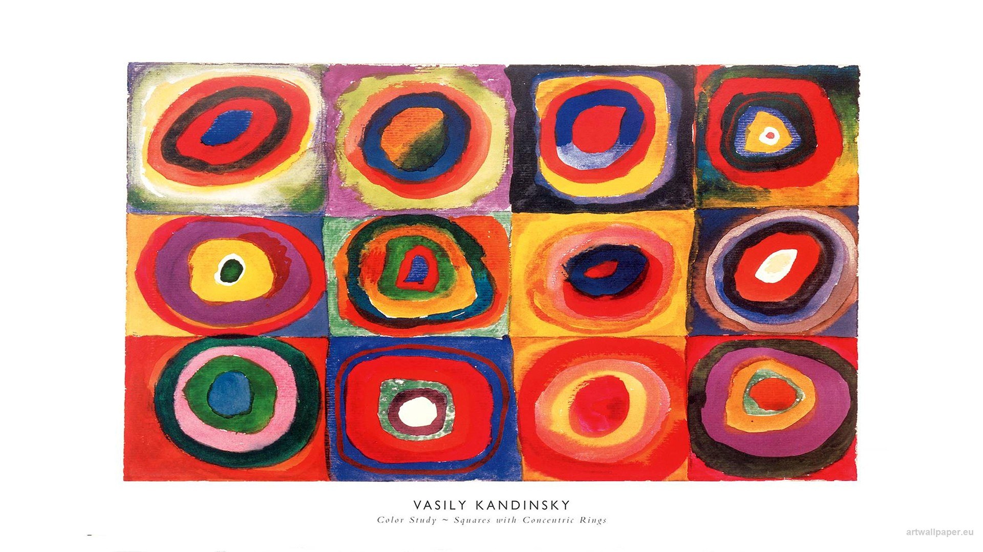 Color Study - Squares with Concentric Rings