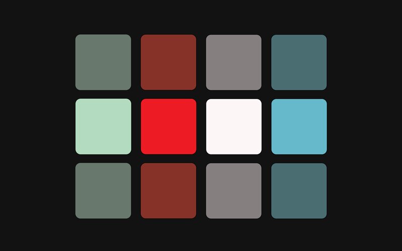 Color Swatches Grid — Red