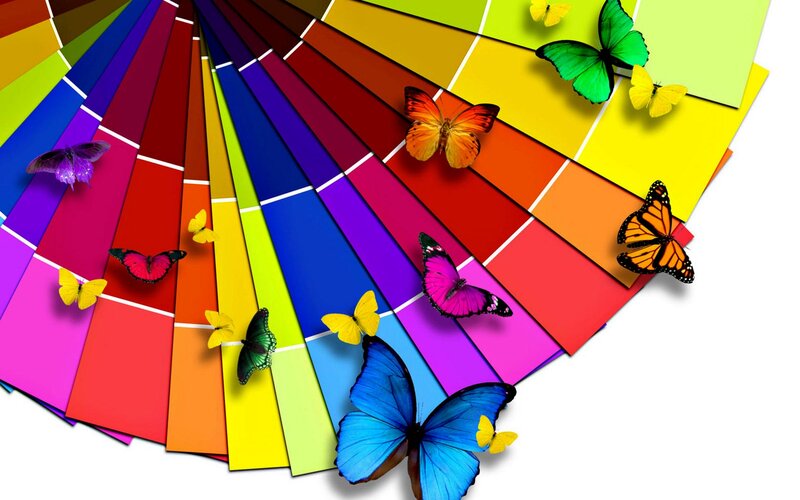 Color Swatches with Butterflies