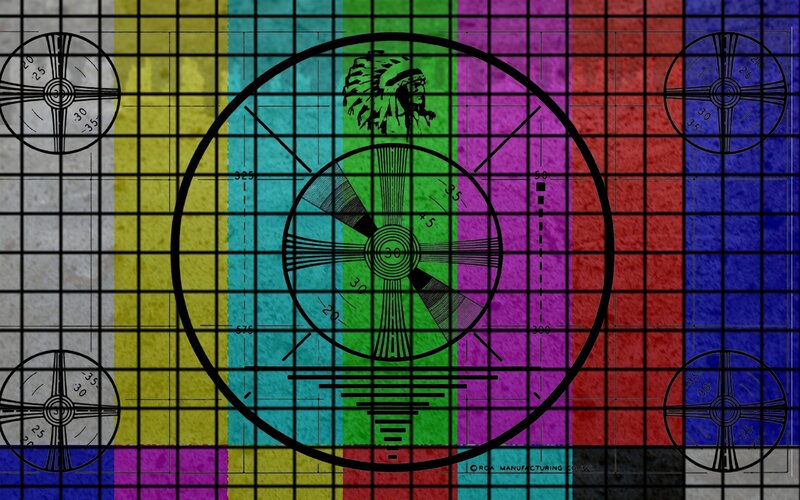 color test pattern with logo