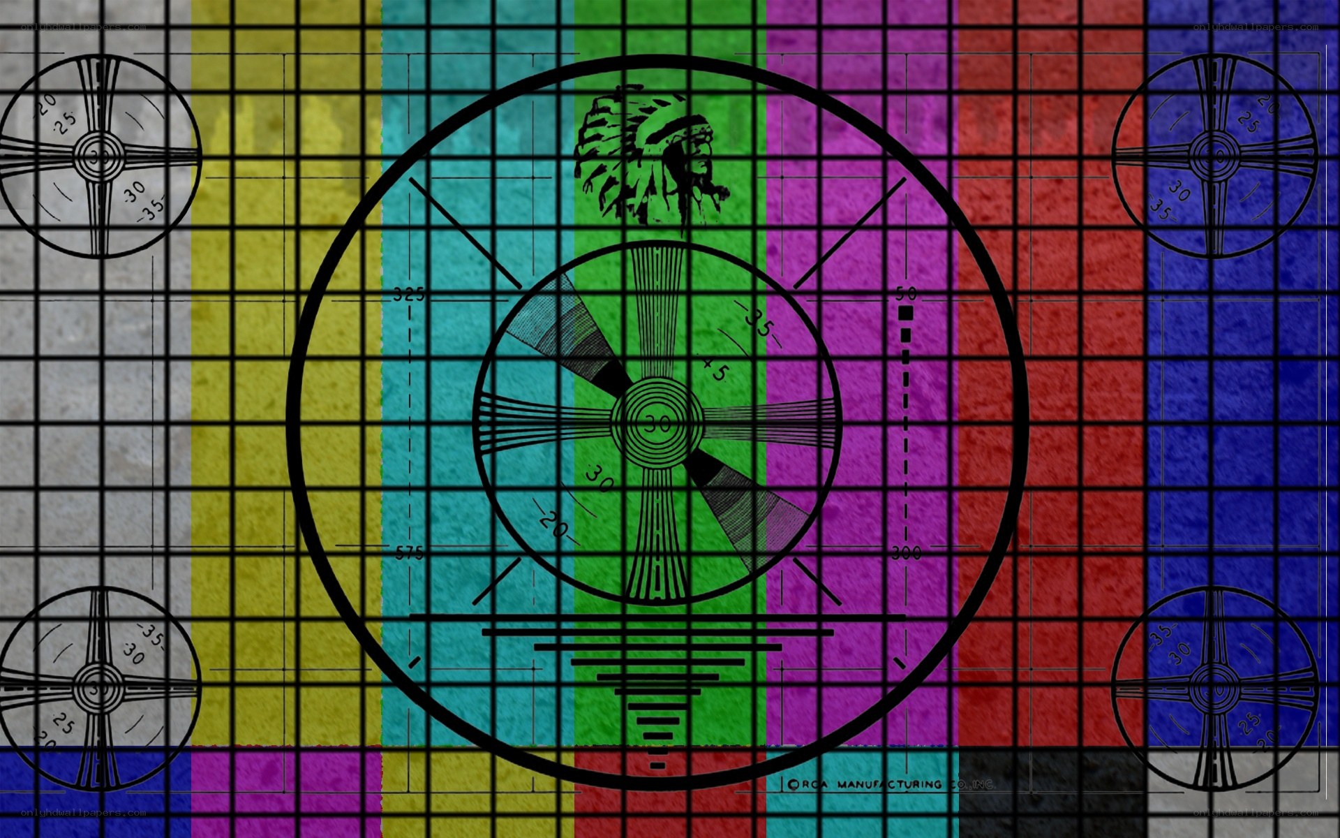 color test pattern with logo