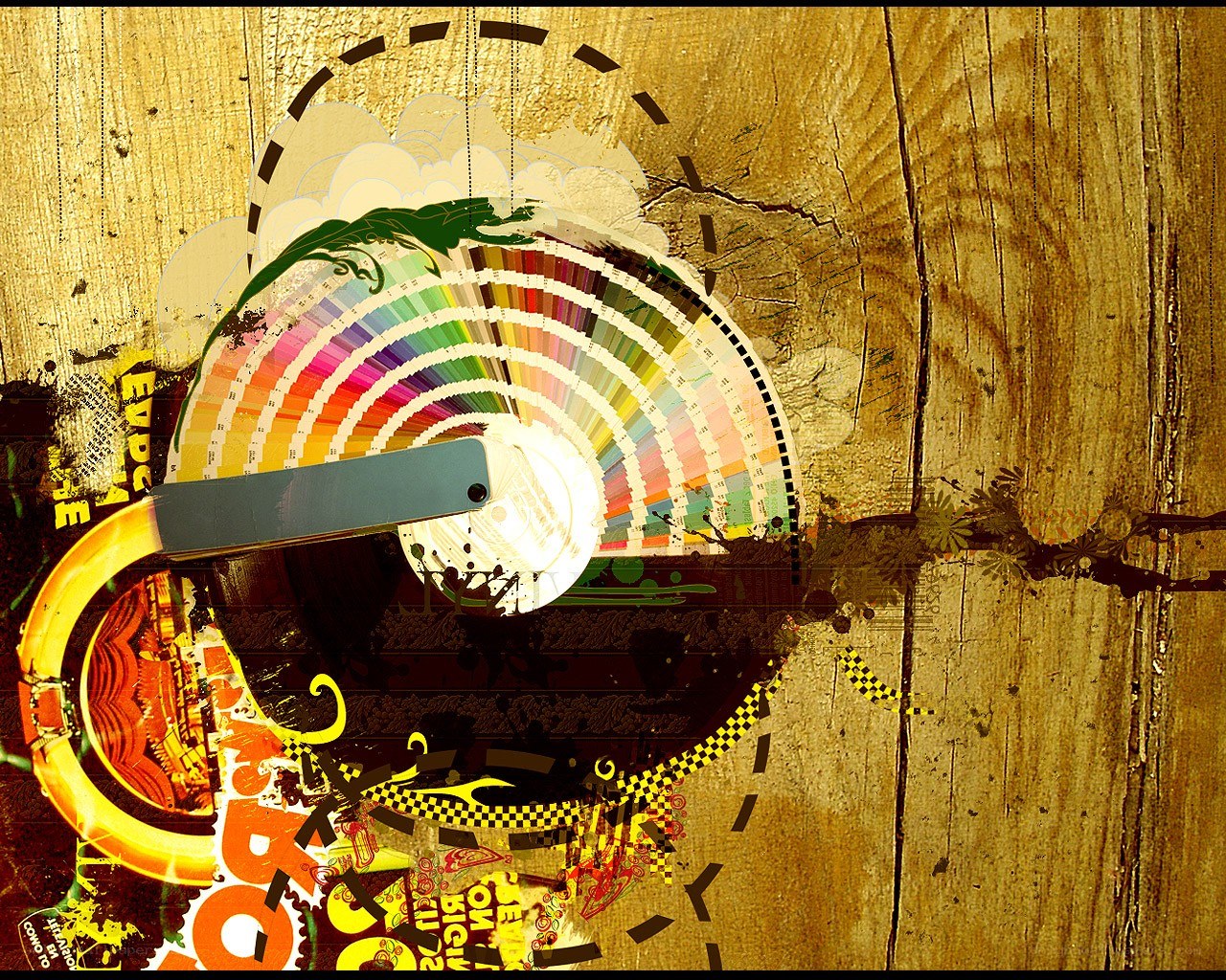 color wheel collage art