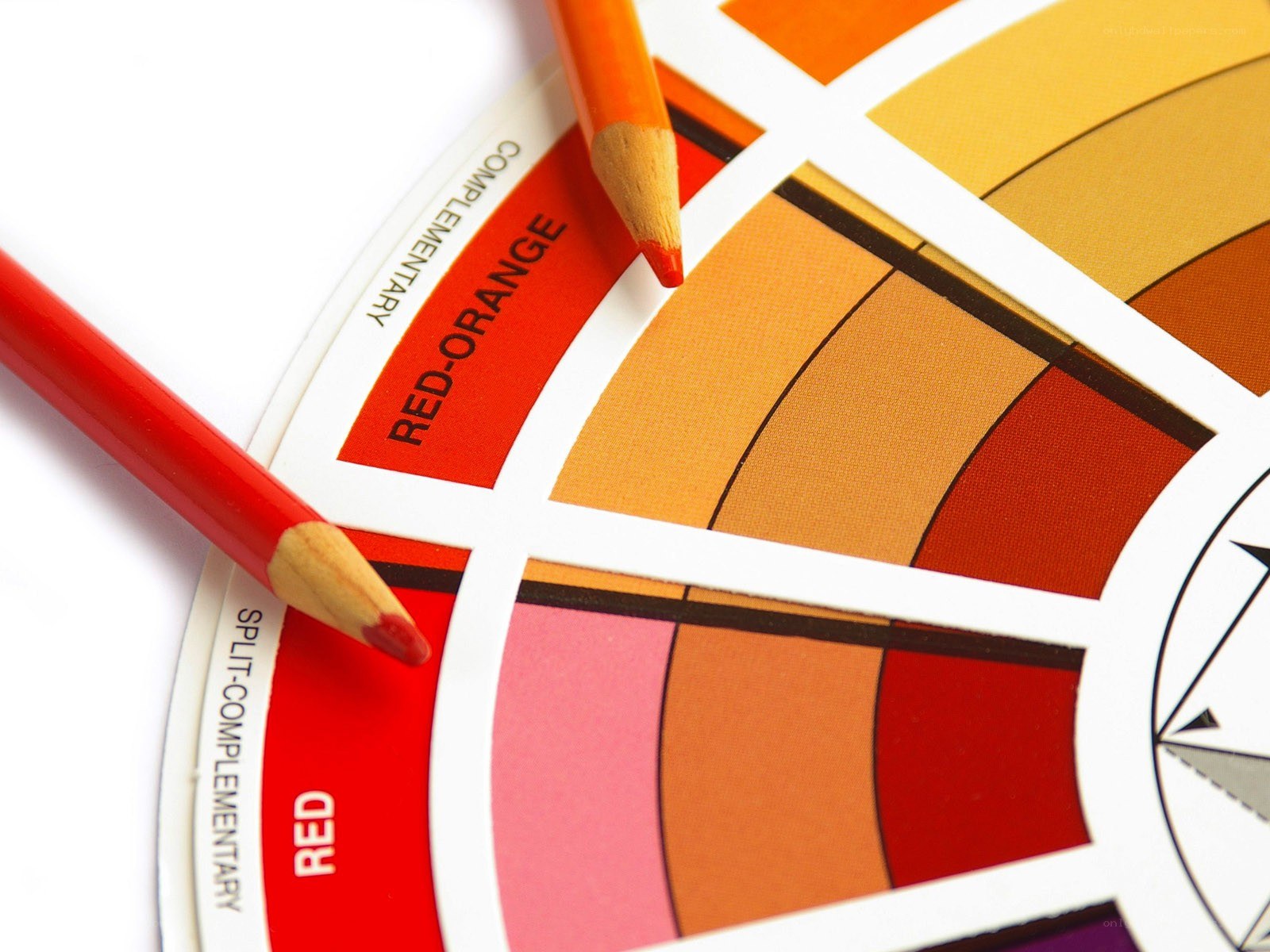 color wheel with pencils