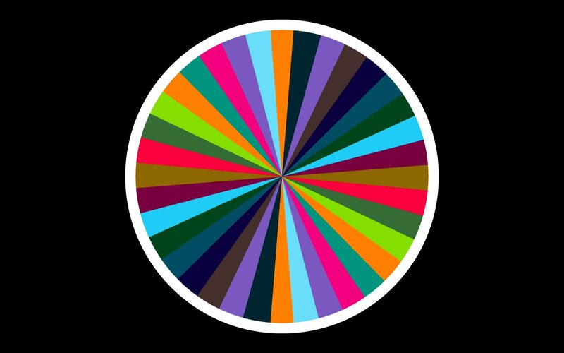 Color Wheel with Rays — Black