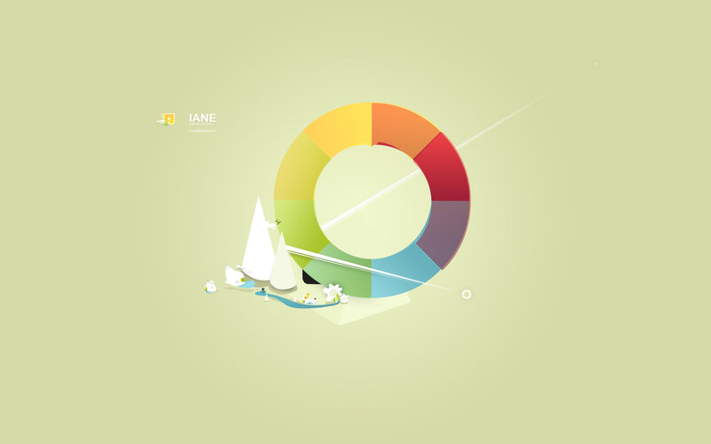 color wheel with sailboats
