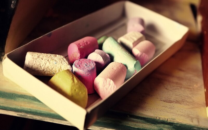 Colored Chalk Pieces