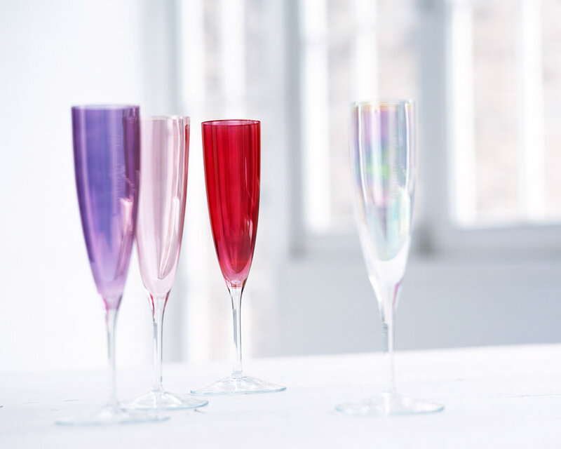 Colored Champagne Flutes
