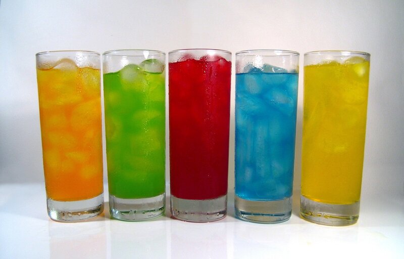 Colored Drinks in Glasses