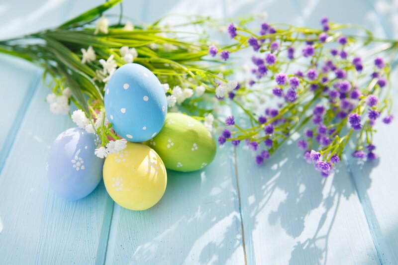 Colored Easter Eggs — Blue, Festive, Spring