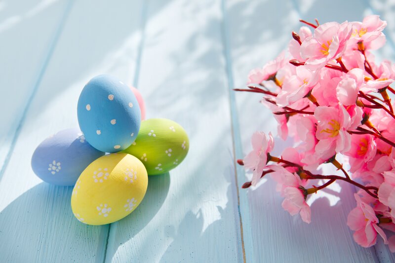 Colored Easter Eggs — Blue, Serene
