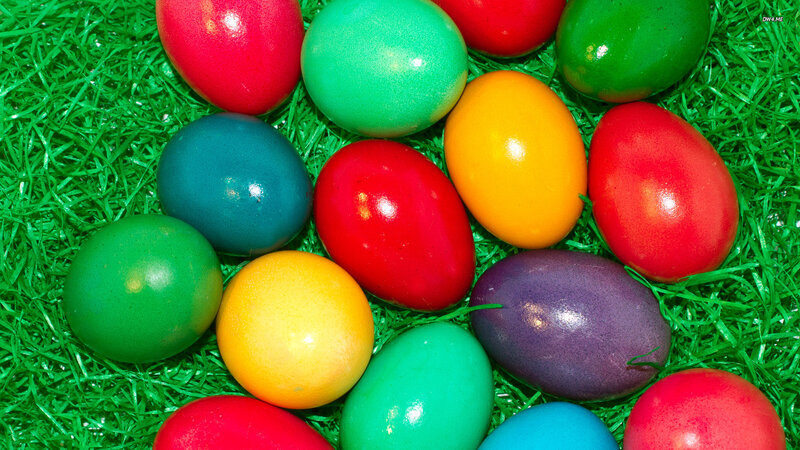 Colored Easter Eggs — Green, Festive, Photograph