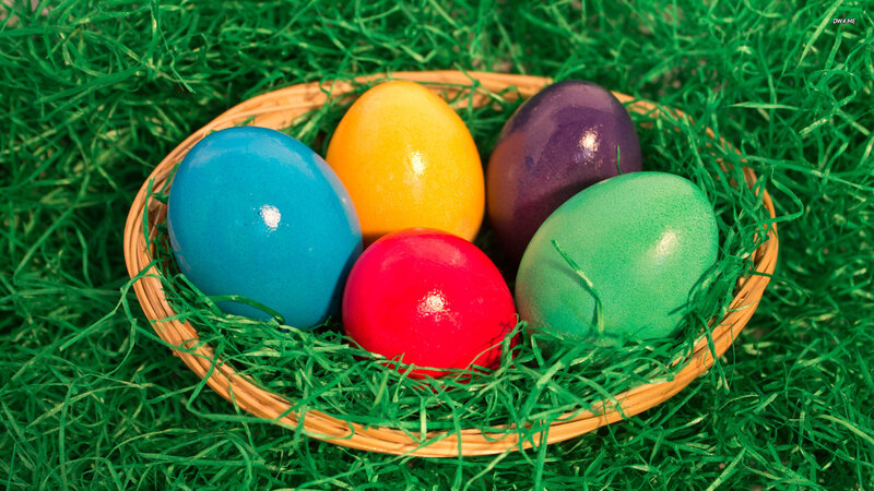 Colored Easter Eggs — Green, Festive, Spring, Photograph