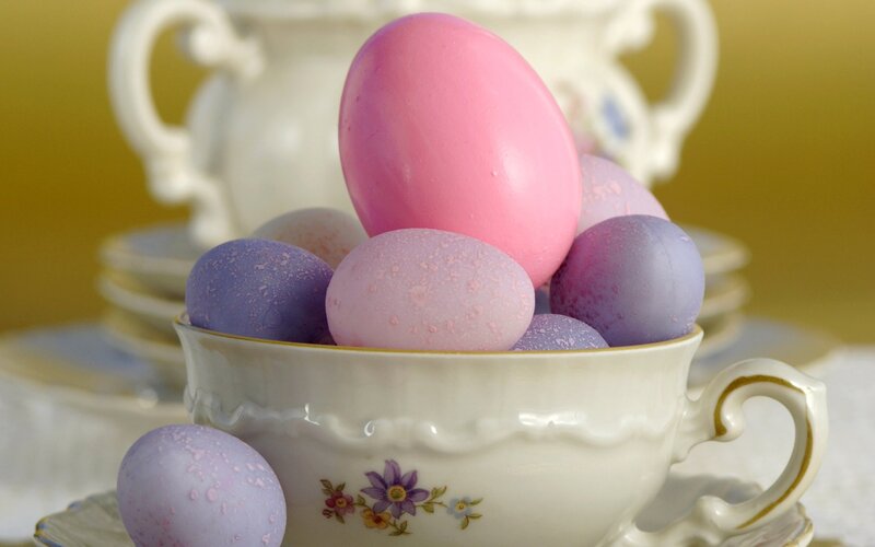 Colored Easter Eggs — Pink, Festive, Spring, Photograph