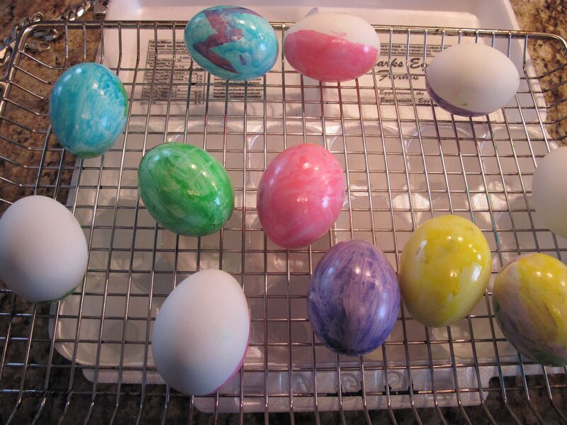 Colored Easter Eggs — White, Calm, Photograph