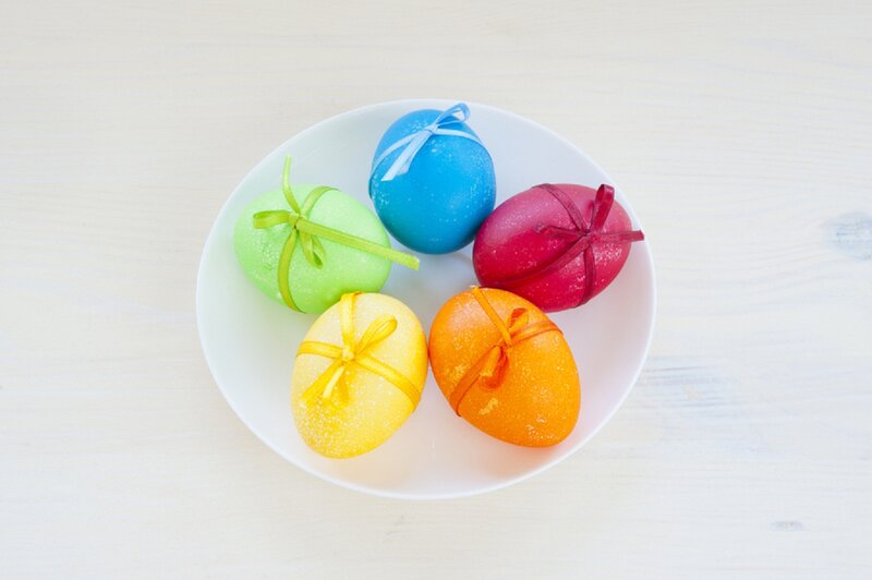 Colored Easter Eggs — White, Festive