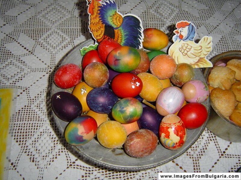 Colored Easter Eggs — White