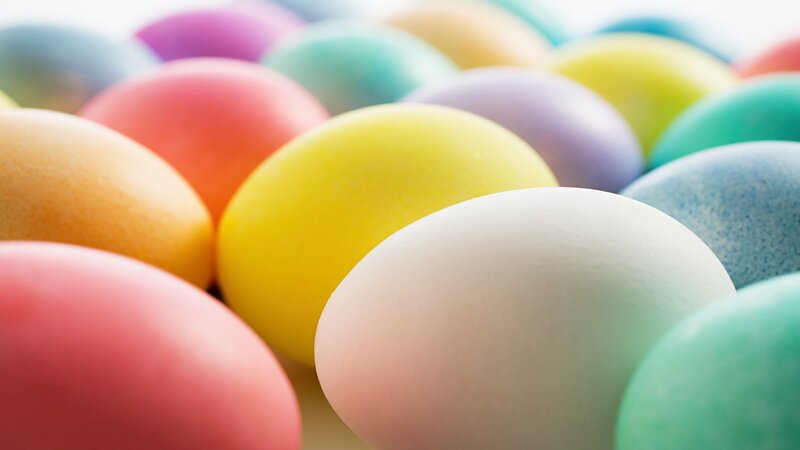 Colored Easter Eggs — Yellow, Festive, Photograph