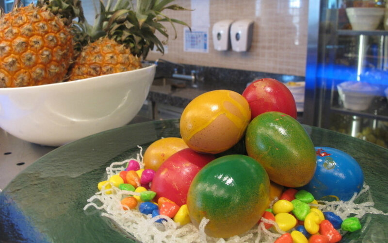 Colored Eggs and Pineapple