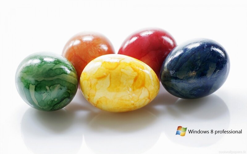 Colored Eggs on White