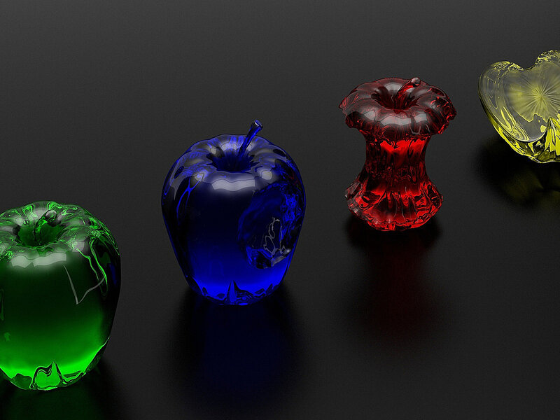 Colored Glass Apples
