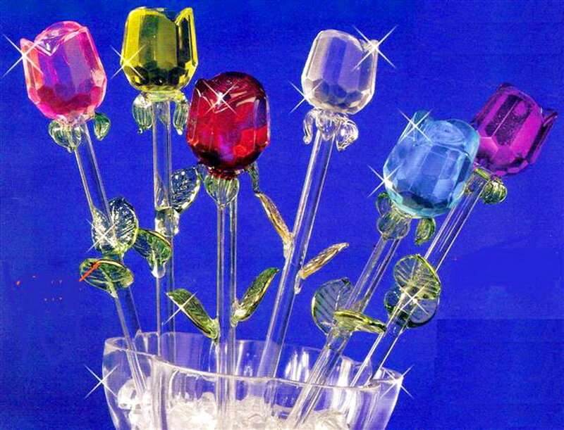 Colored Glass Roses