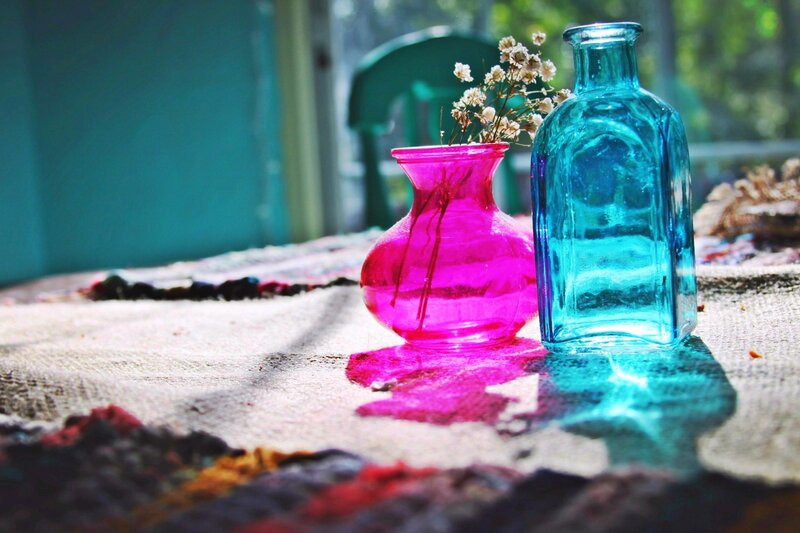 Colored Glass Vases