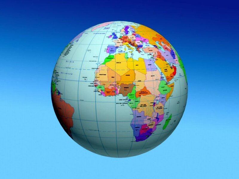 Colored Globe of Earth
