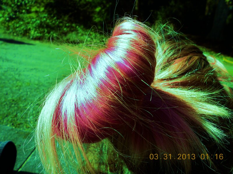 Colored Hair in a Bun