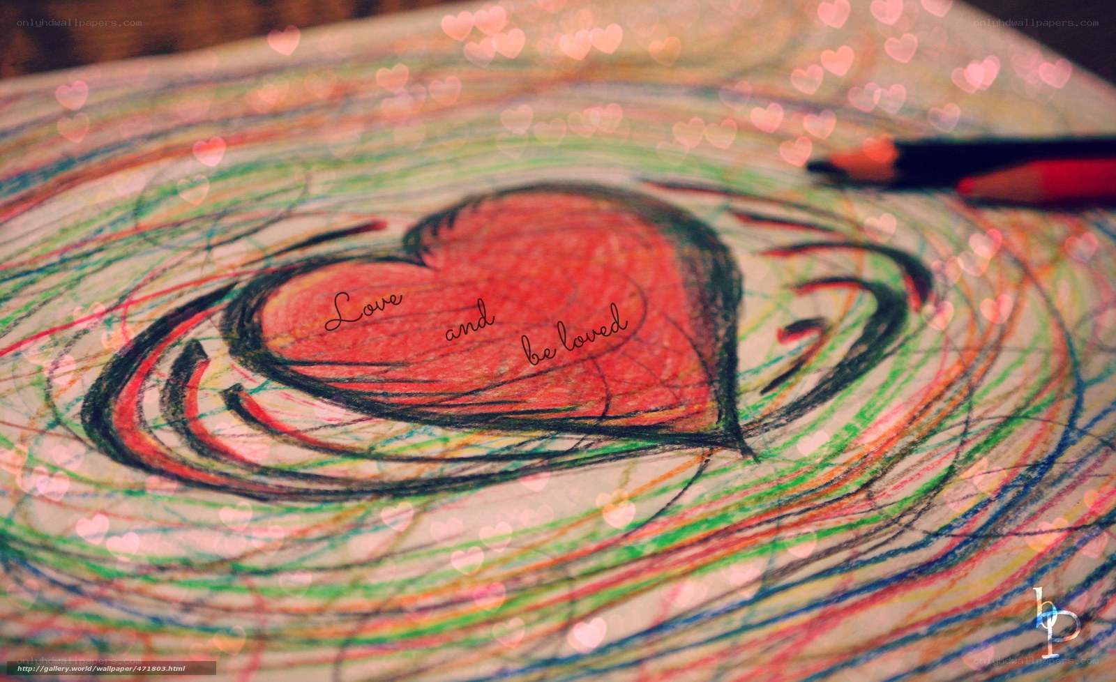 colored heart drawing