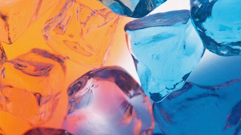 Colored Ice Cubes — Orange, Cool