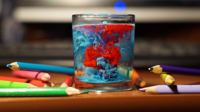 Colored Ink in Glass