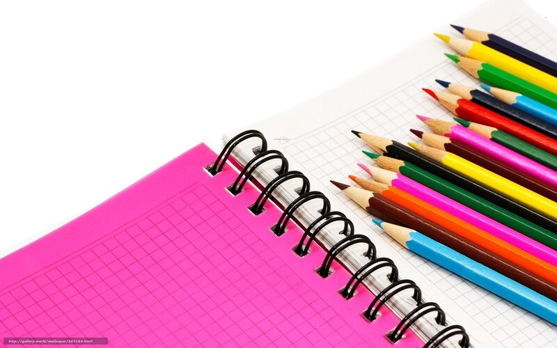 Colored Pencils and Notebook — Pink
