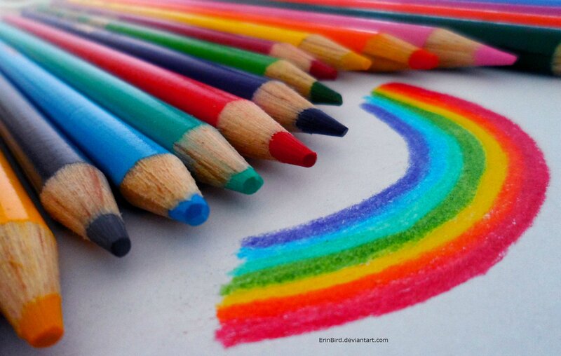 Colored Pencils and Rainbow