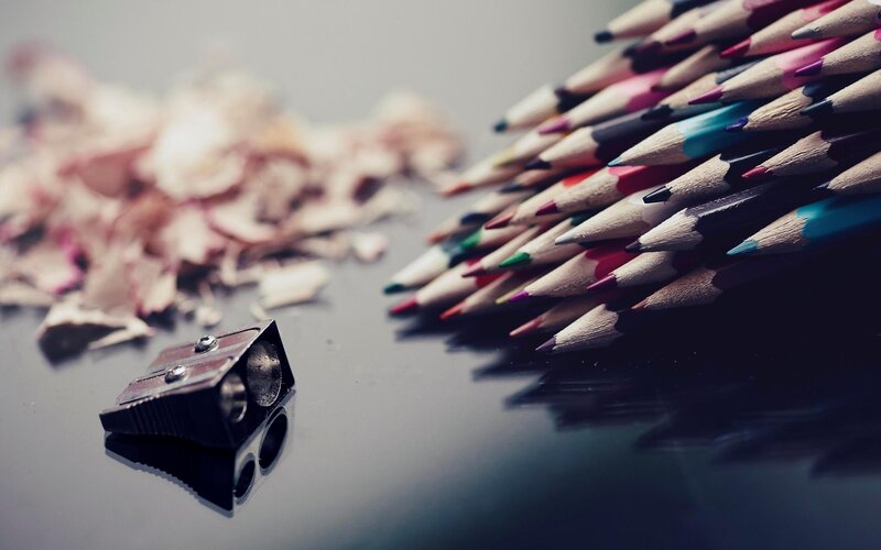Colored Pencils and Sharpener — Black