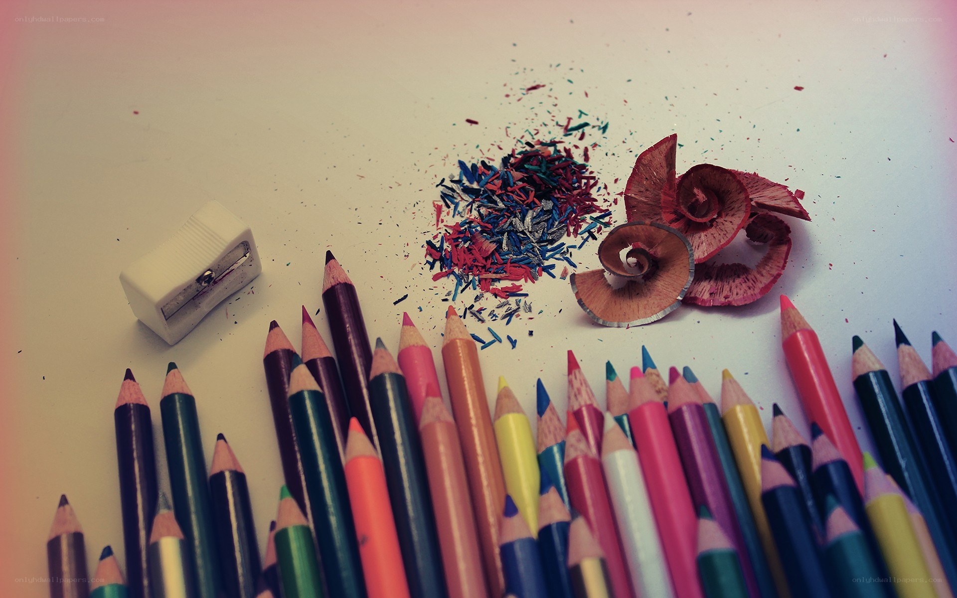 Colored pencils and shavings