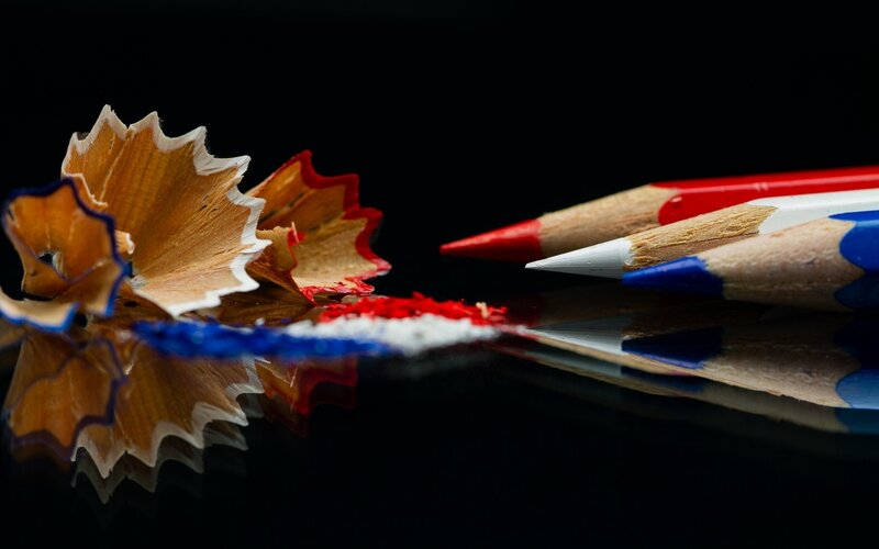 Colored Pencils and Shavings — Black, Dramatic