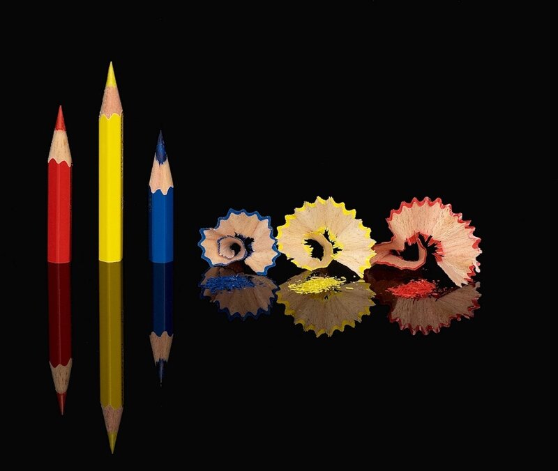 Colored Pencils and Shavings — Black