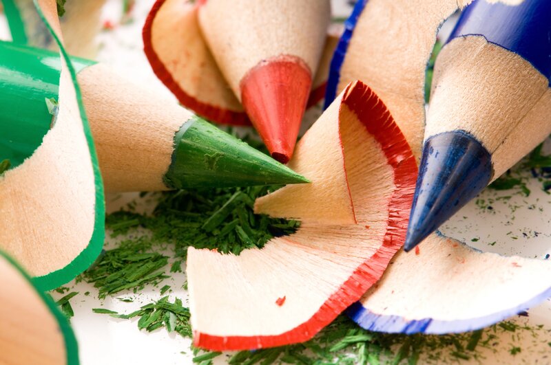 Colored Pencils and Shavings — Green