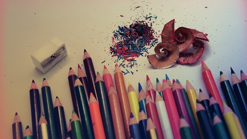 Colored Pencils and Shavings — Red, Calm