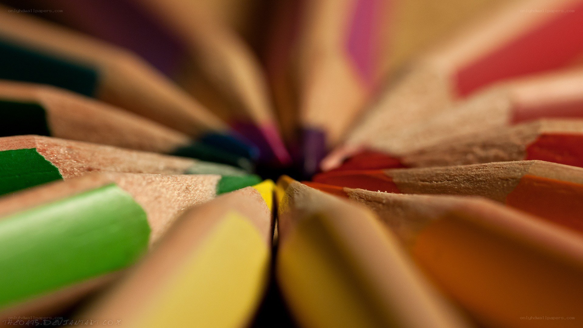colored pencils arranged in a circle