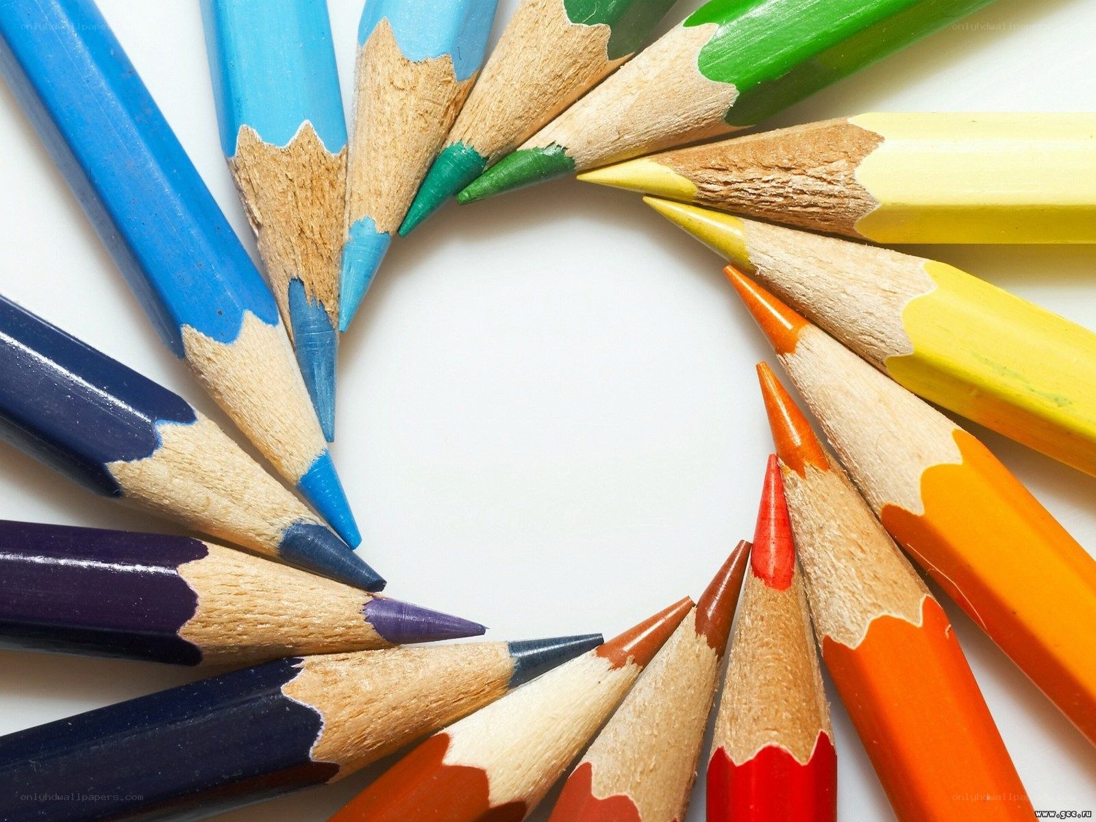 colored pencils arranged in a circle