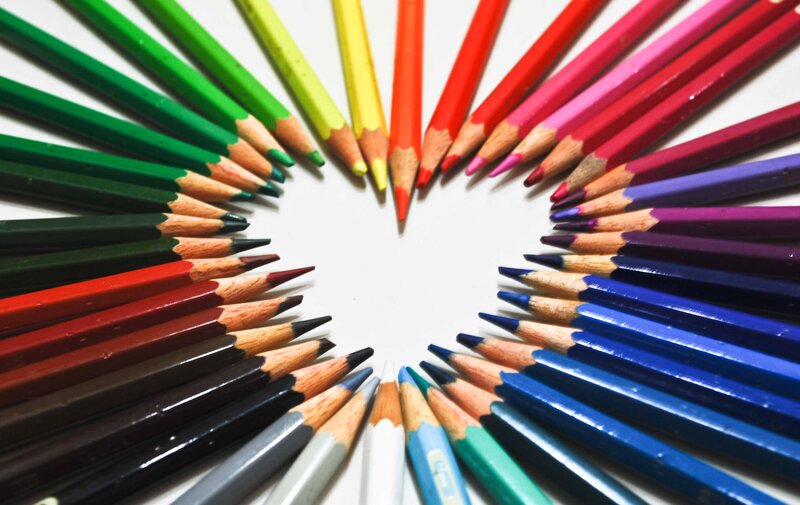 Colored Pencils Arranged in Circle — Green, Calm