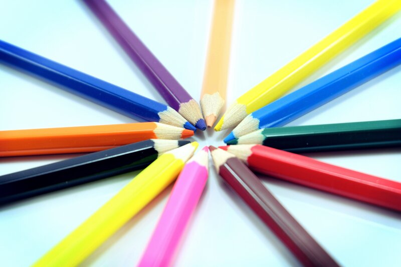 Colored Pencils Arranged in Circle — Yellow, Calm
