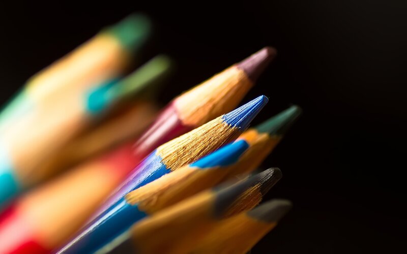 Colored Pencils — Blue, Dramatic