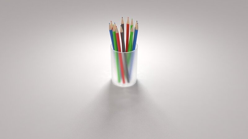 colored pencils in a cup