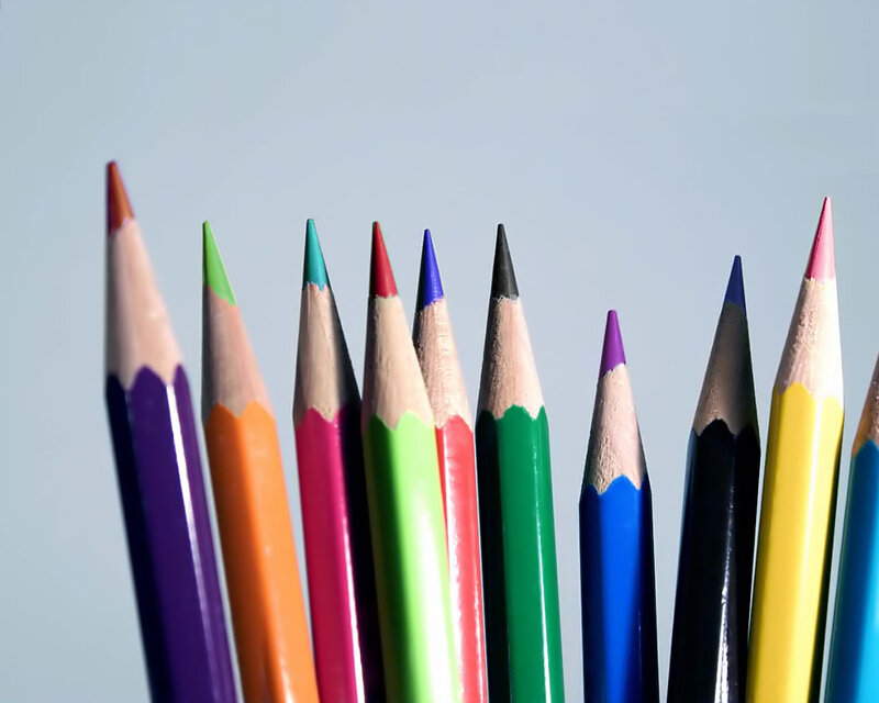 Colored Pencils in a Row — Blue