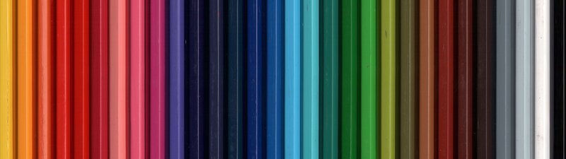 Colored Pencils in a Row — Red, Colorful
