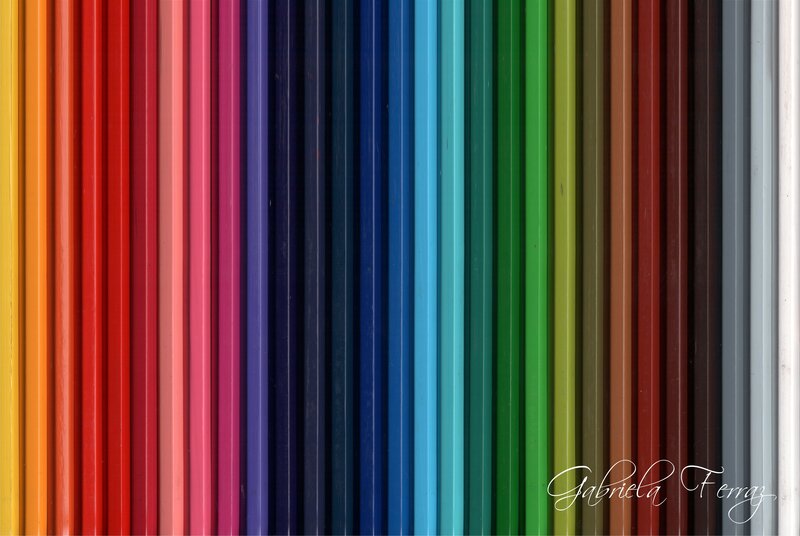 Colored Pencils in a Row — Red