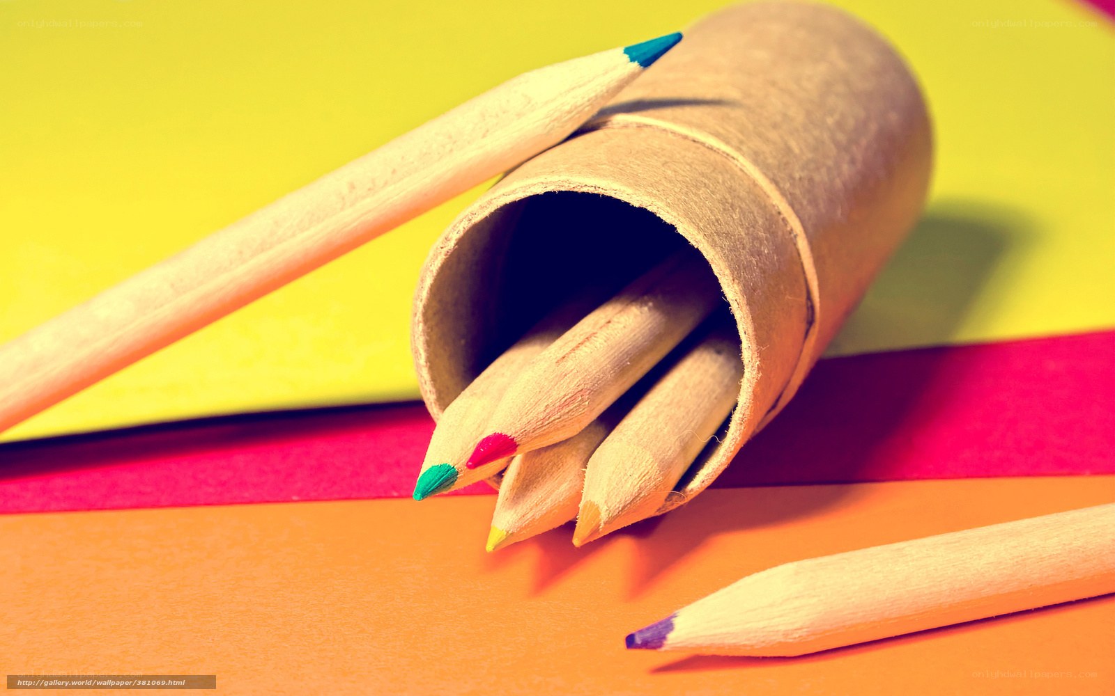 Colored pencils in a tube
