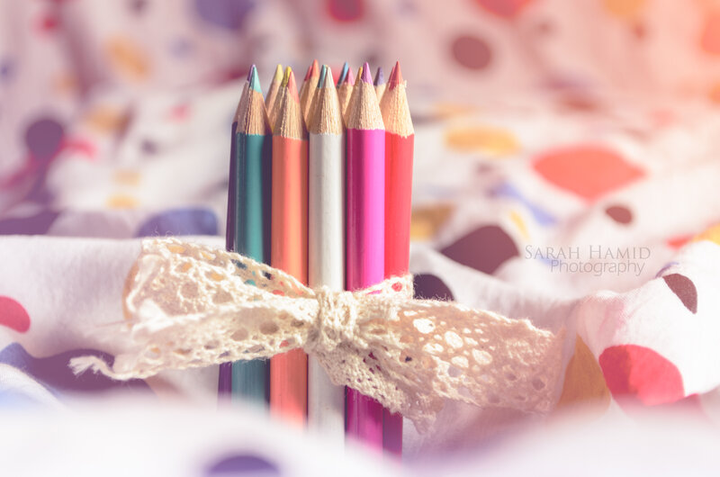 Colored Pencils in Bow